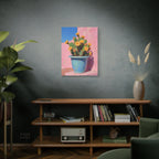 Cactus Roze Muurdecoratie - Gespannen Canvas 
