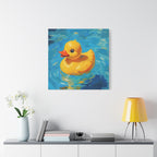 Rubber Duck Painting Canvas — Bright Yellow Nursery Wall Art
