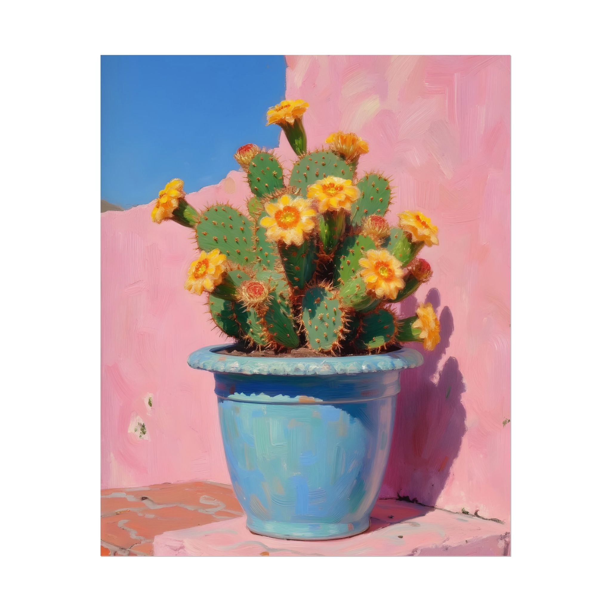 Cactus Roze Muurdecoratie - Poster 