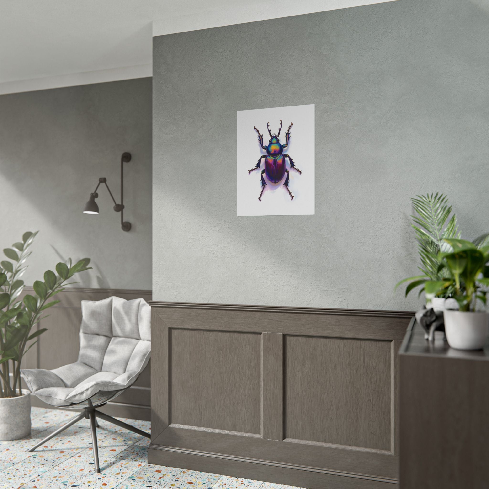 Iriserende kever muurdecoratie – poster 