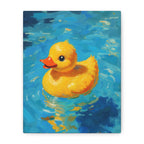 Rubber Duck Painting Canvas — Bright Yellow Nursery Wall Art