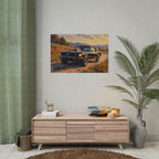 Vintage Mustang Sonnenuntergang Wandbild – Klassisches Muscle-Car – Poster 