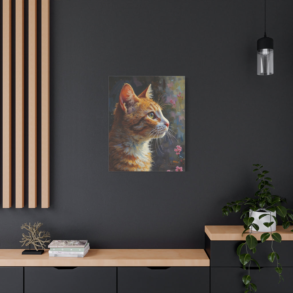 Orange Tabby Cat Portrait Canvas - Stretched Matte Wall Art