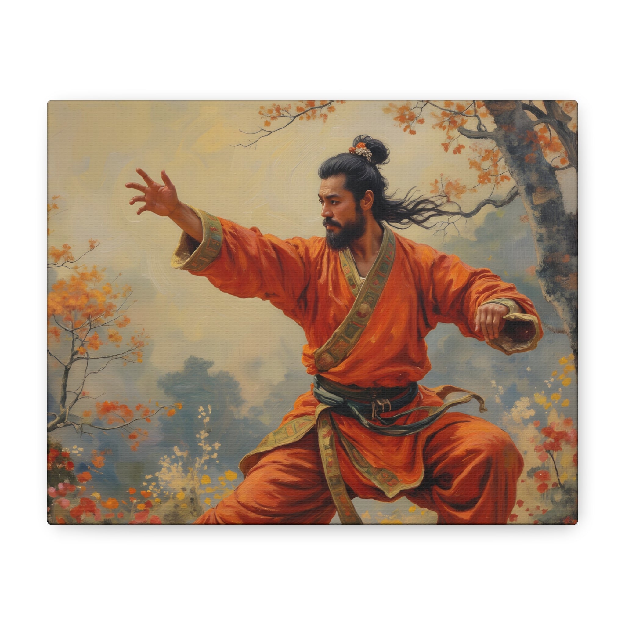 Martial Artist Canvas Print - Autumn Warrior Kung Fu Wall Art