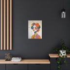 Colorful Portrait Art Canvas - Abstract Geisha Woman Matte Stretched Canvas