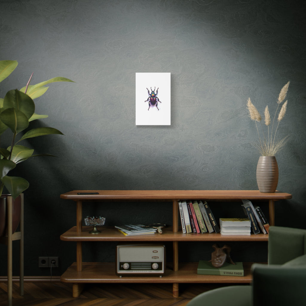 Iriserende kever muurdecoratie – opgespannen canvas 