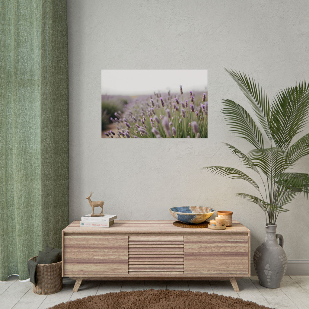 Muurdecoratie met lavendelveld – Poster 