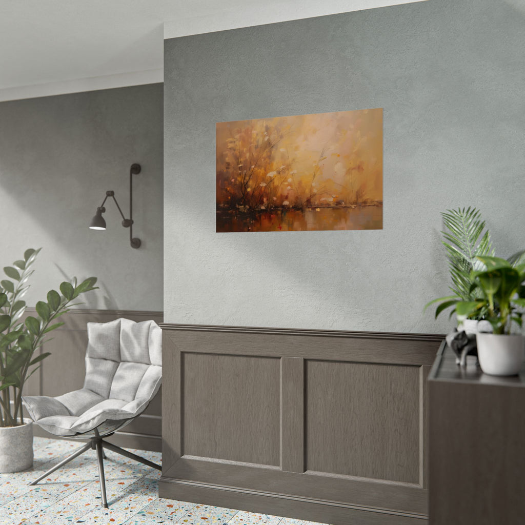 Abstraktes Wandbild „Goldene Wiese“ – Poster 