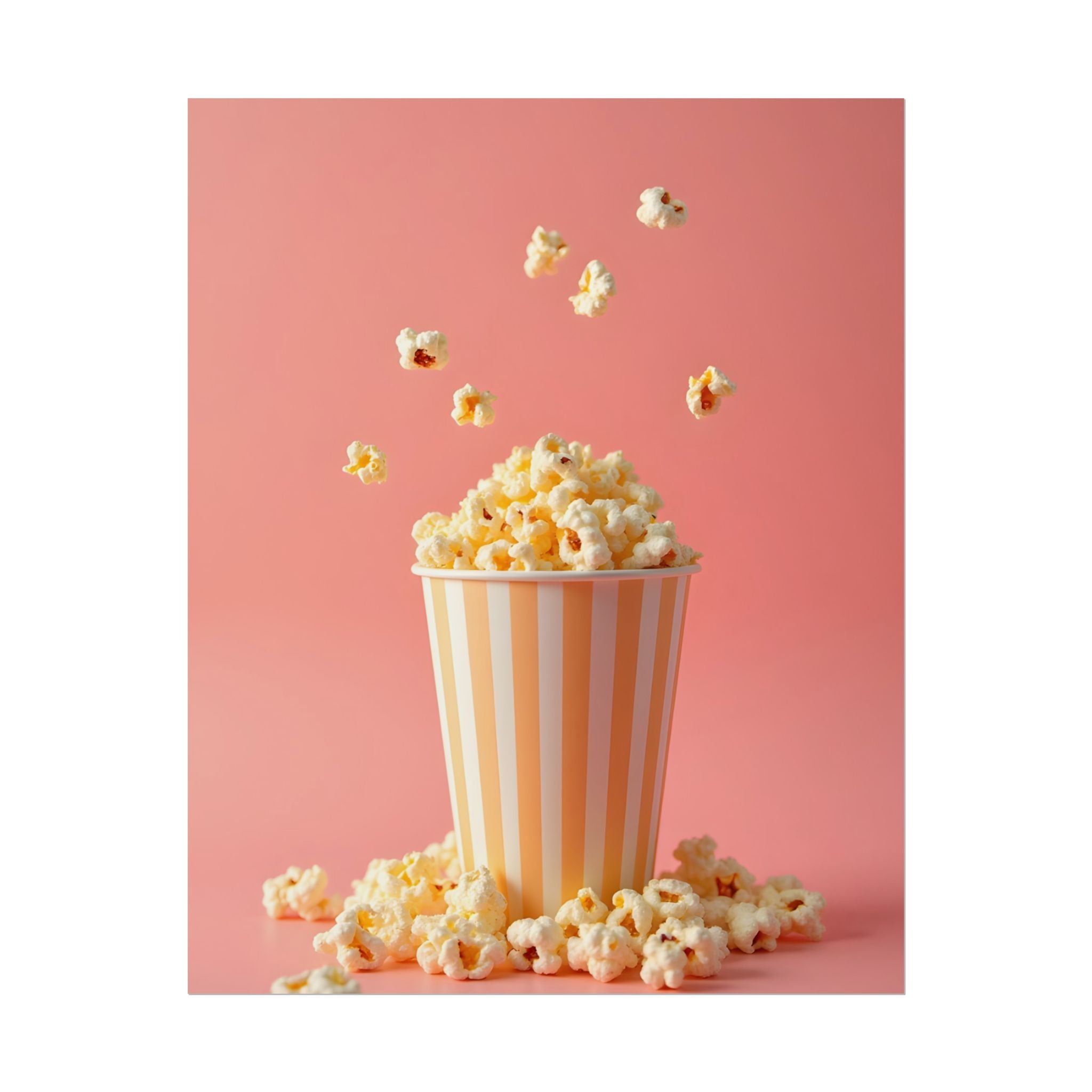 Popcorn with a pink background - Poster