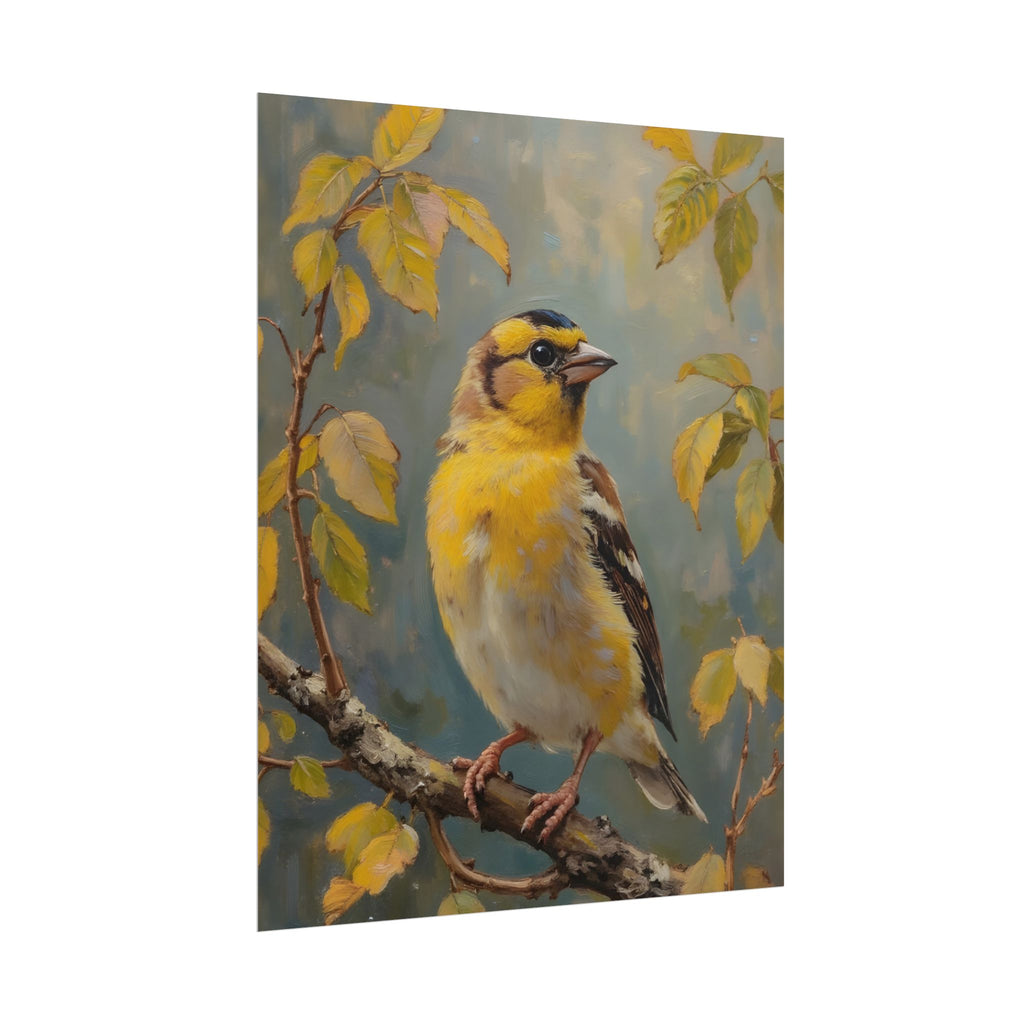 Goldfinch on a branch Wall Art - Poster
