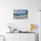 Seaside Beach Canvas Print — Coastal Landscape Matte Stretched Wall Art