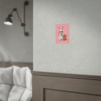 Pink Cute Bunny Poster – Pink Ice Cream Rabbit Wall Art