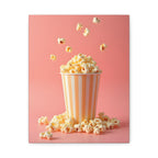 Popcorn met een roze achtergrond Muurdecoratie - Gespannen canvas 