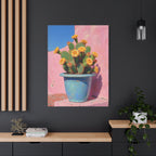 Cactus Roze Muurdecoratie - Gespannen Canvas 