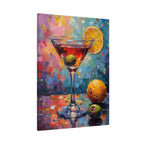 Buntes Martini-Glas-Leinwandbild mit matter Oberfläche - Keilrahmen