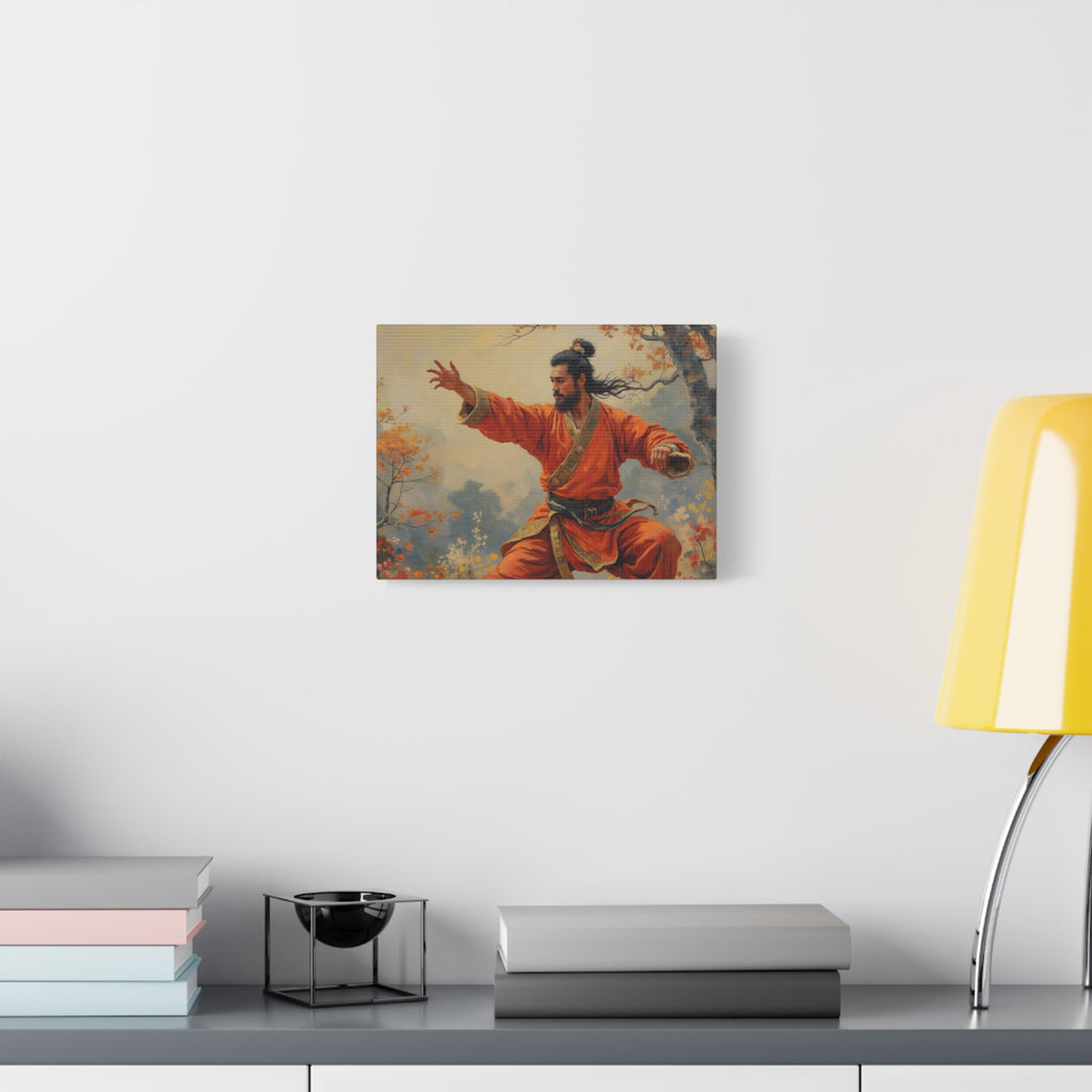 Martial Artist Canvas Print - Autumn Warrior Kung Fu Wall Art