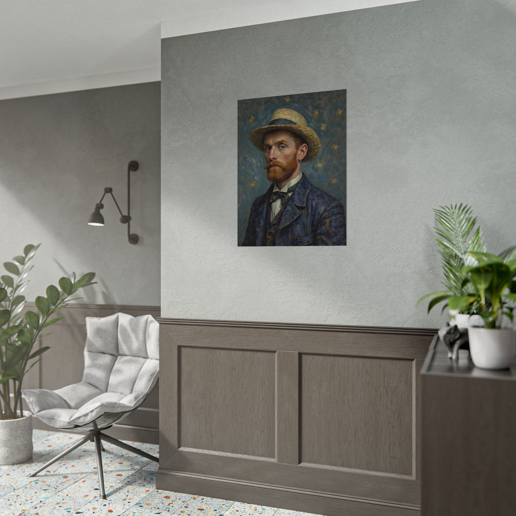 Van Gogh Portrait Rolled Poster — Vintage Impressionist Art Print