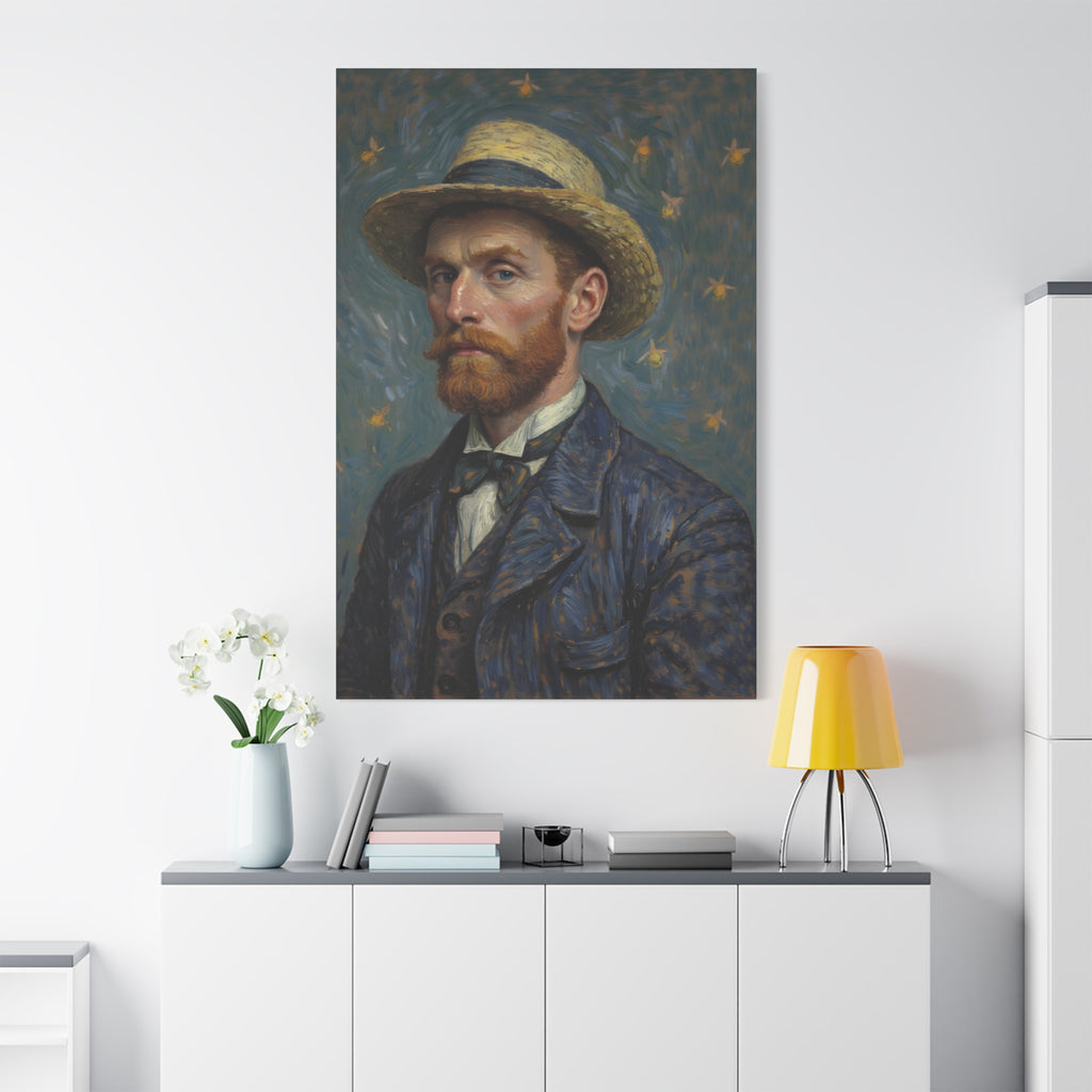 Van Gogh Style Self-Portrait Canvas Print - Matte Stretched Wall Art