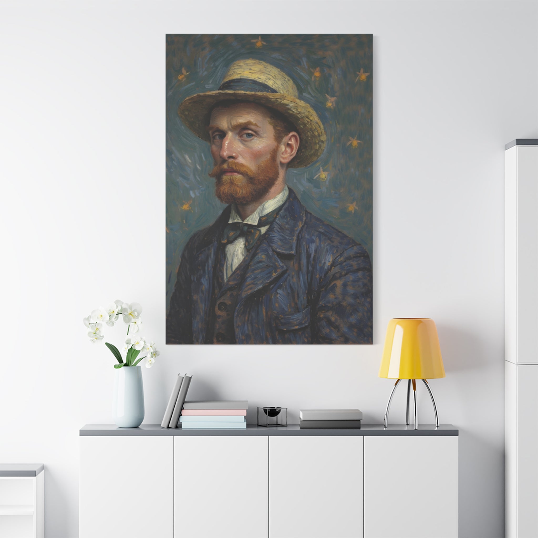 Van Gogh Style Self-Portrait Canvas Print - Matte Stretched Wall Art