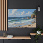 Seaside Beach Canvas Print — Coastal Landscape Matte Stretched Wall Art