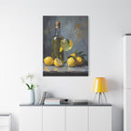Limoncello with lemons Still Life Matte Canvas Wall Art