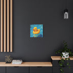 Rubber Duck Painting Canvas — Bright Yellow Nursery Wall Art