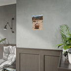Rustieke terracotta bloempotwoestijnposter - opgerolde fotoafdruk