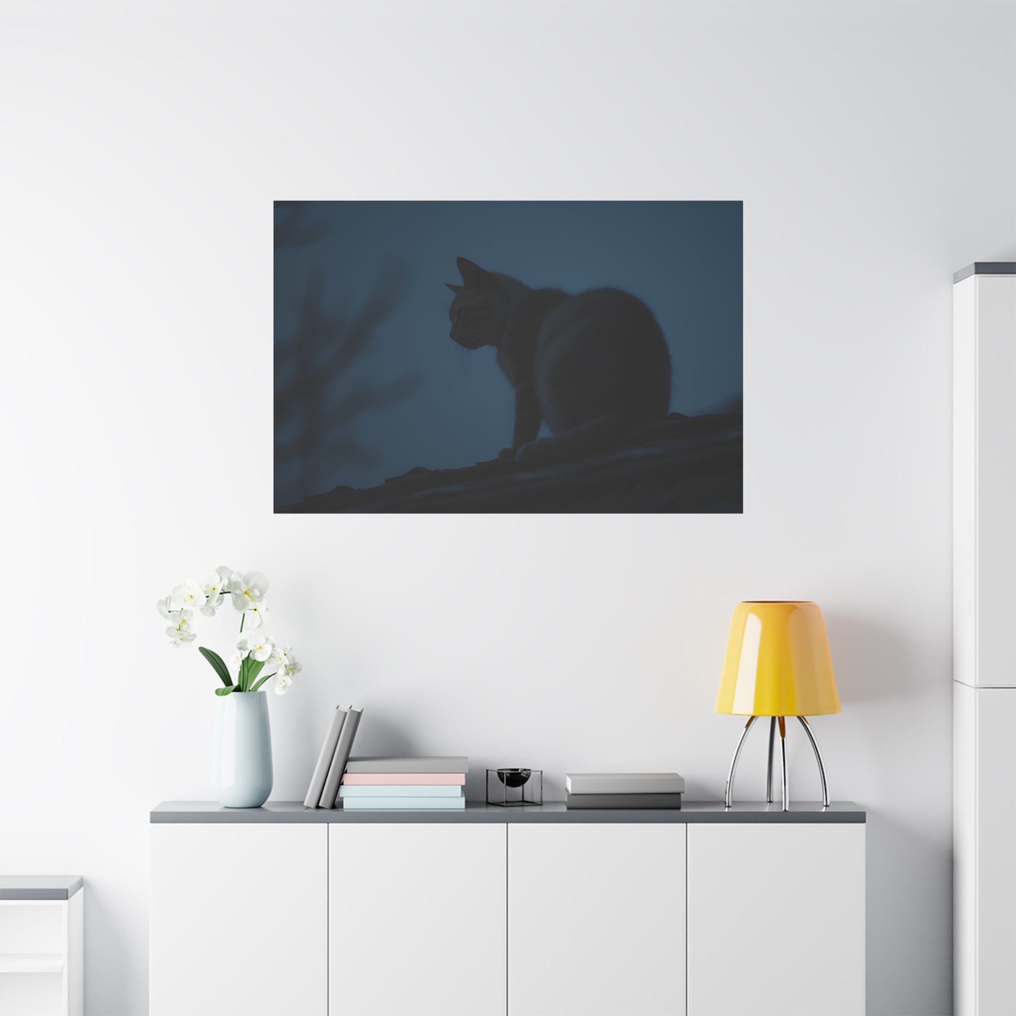 Muurdecoratie met de Nachtwakerkat - Gespannen canvas 