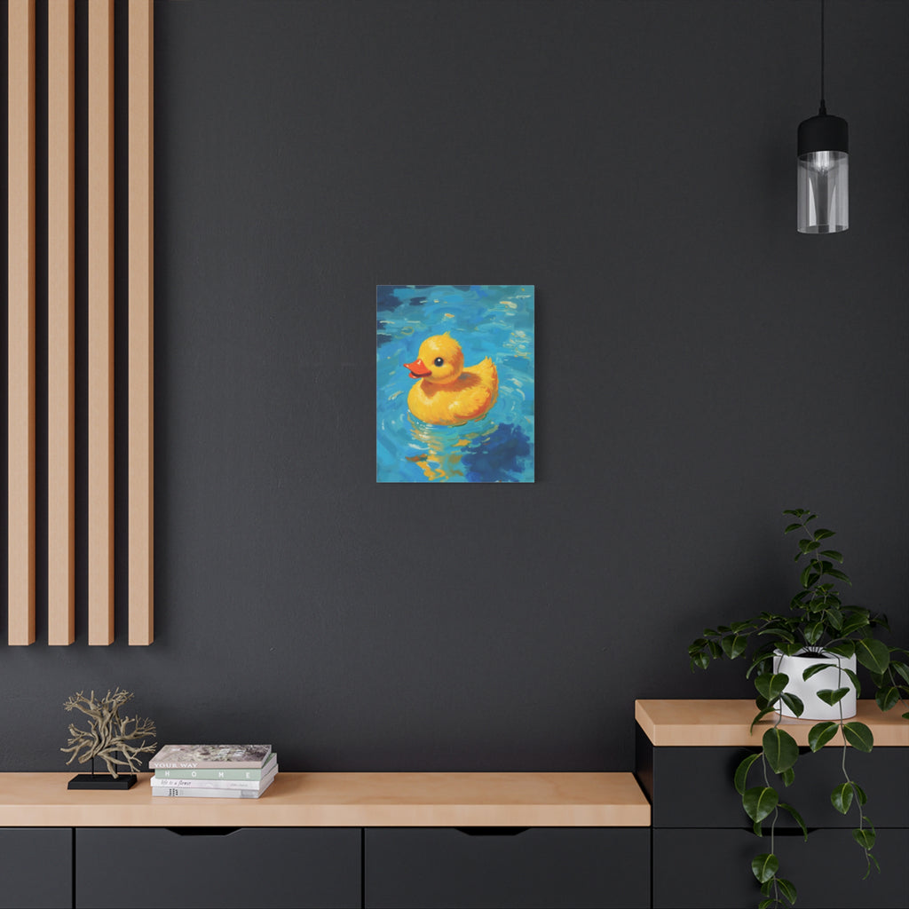 Rubber Duck Painting Canvas — Bright Yellow Nursery Wall Art