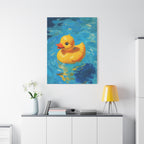 Rubber Duck Painting Canvas — Bright Yellow Nursery Wall Art