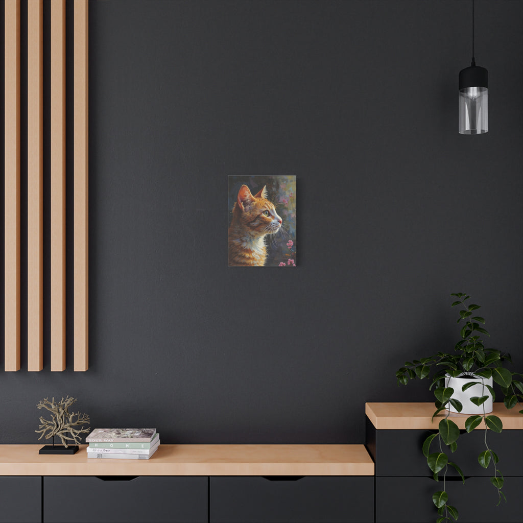 Orange Tabby Cat Portrait Canvas - Stretched Matte Wall Art