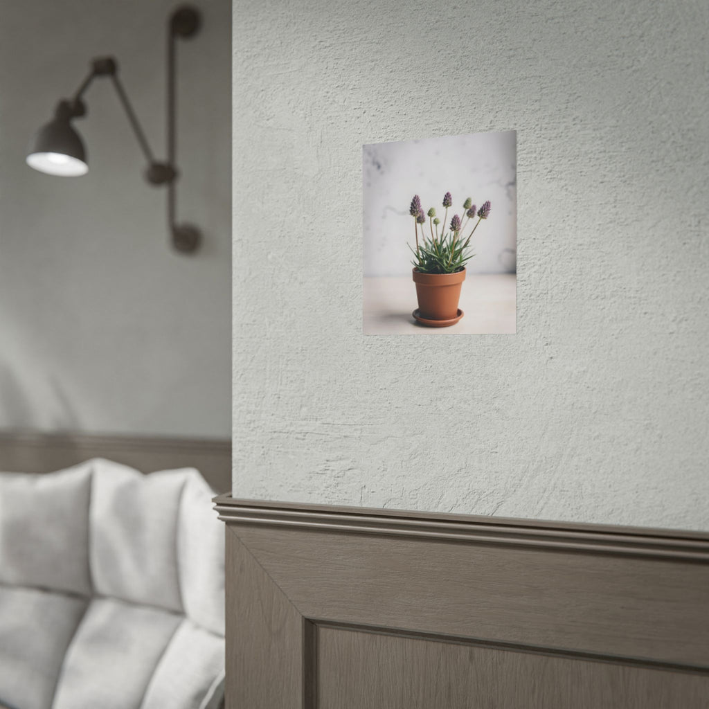 Muurdecoratie met alpengras in pot – Poster 