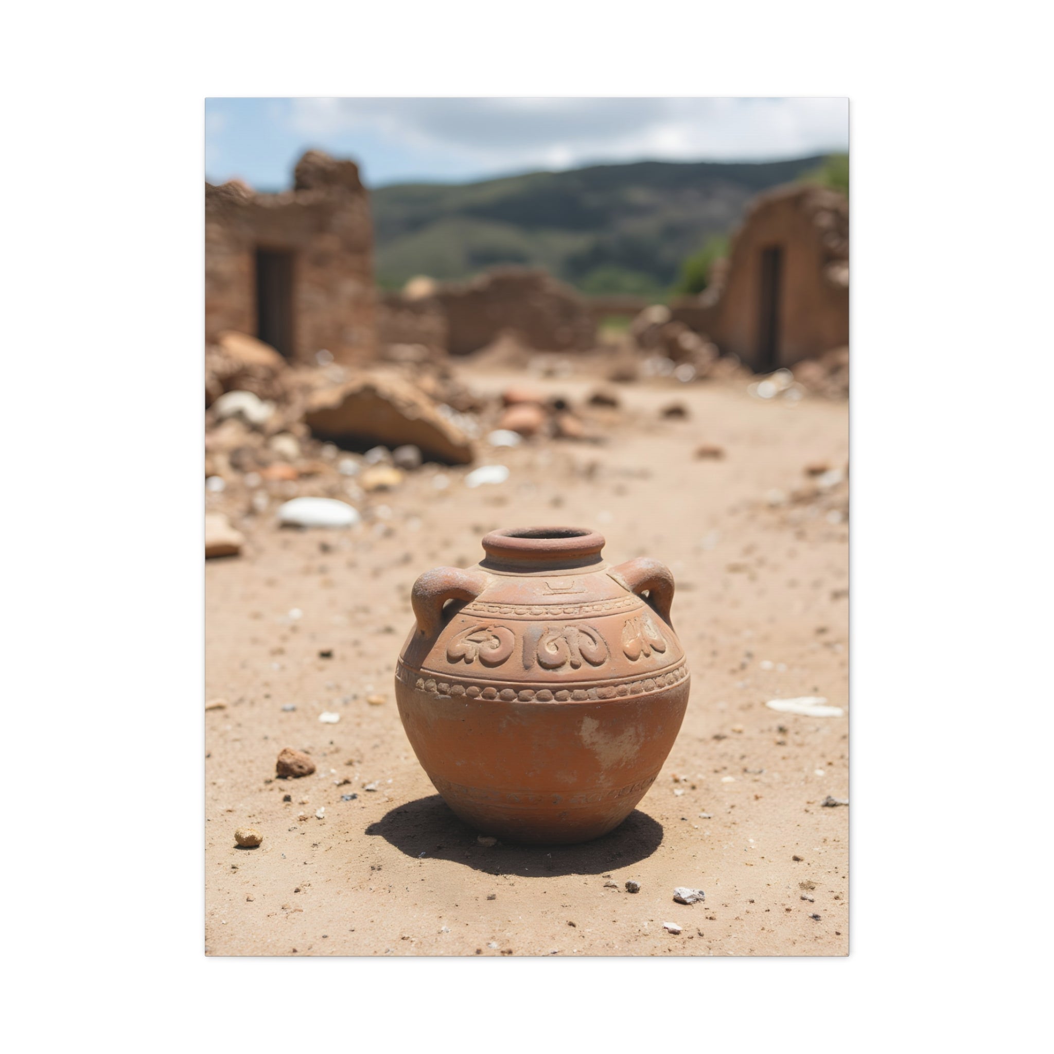 Rustic Terracotta Pot Photo Canvas