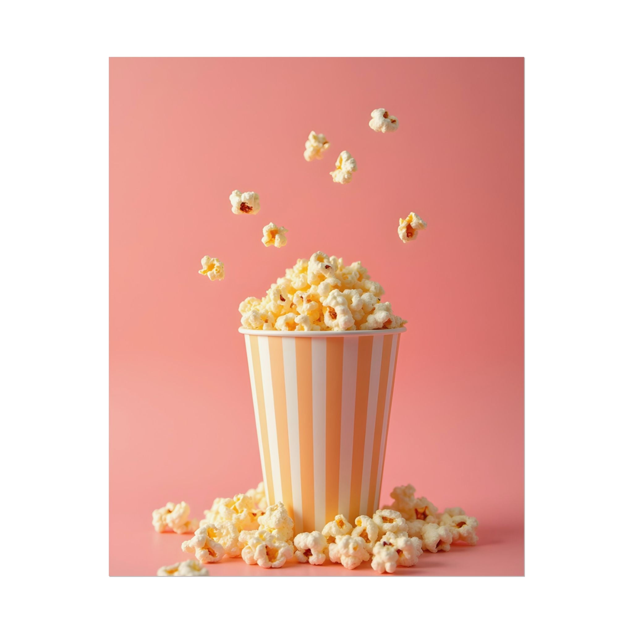 Popcorn with a pink background - Poster