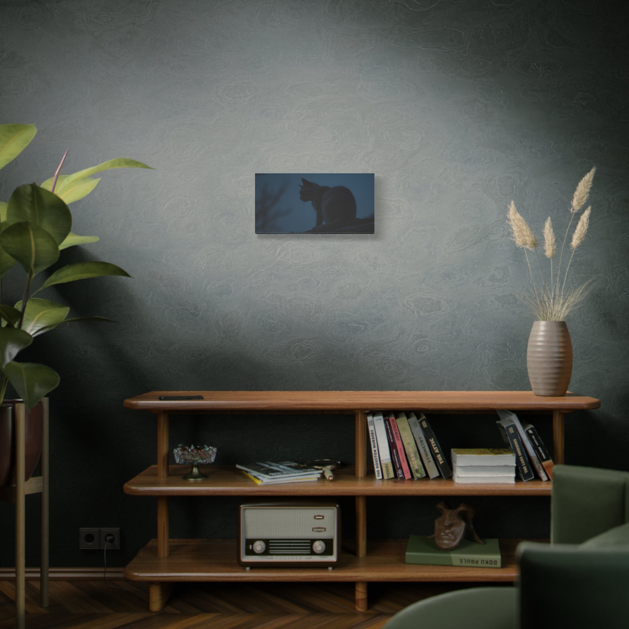 Nightwatch Cat Wall Art - Stretched canvas