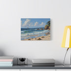 Seaside Beach Canvas Print — Coastal Landscape Matte Stretched Wall Art