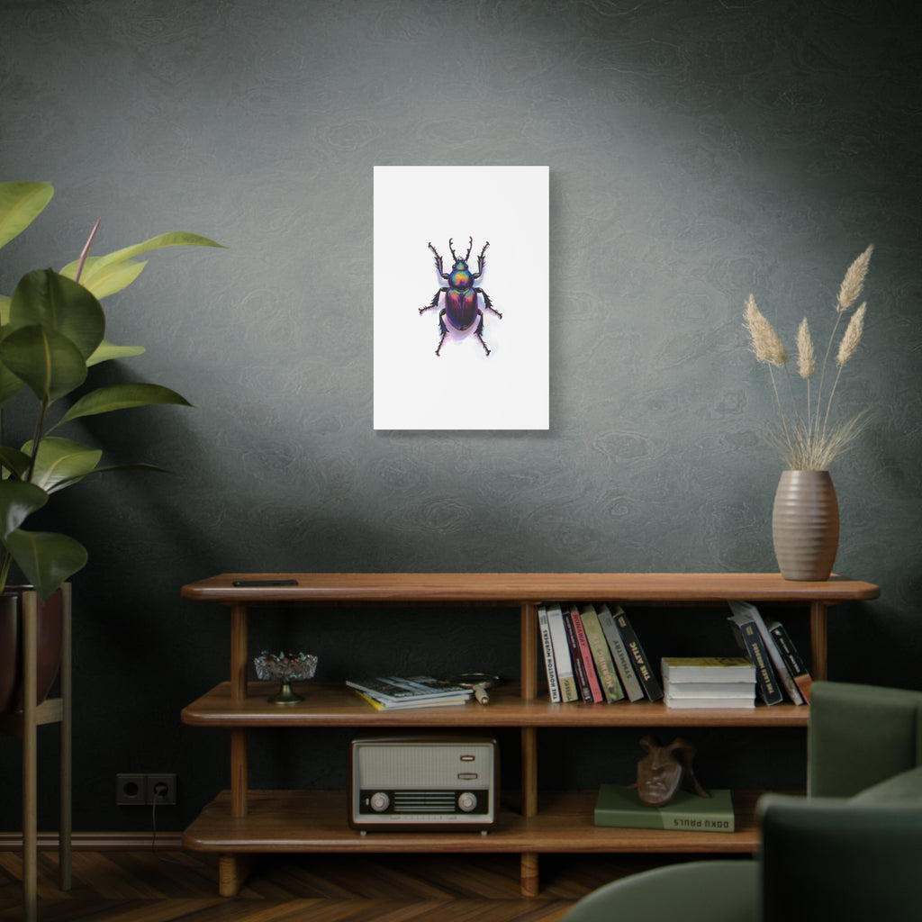 Iriserende kever muurdecoratie – opgespannen canvas 