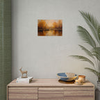 Herfst aan het meer met roeiboten - Poster 