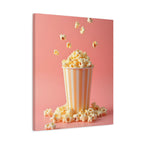 Popcorn met een roze achtergrond Muurdecoratie - Gespannen canvas 