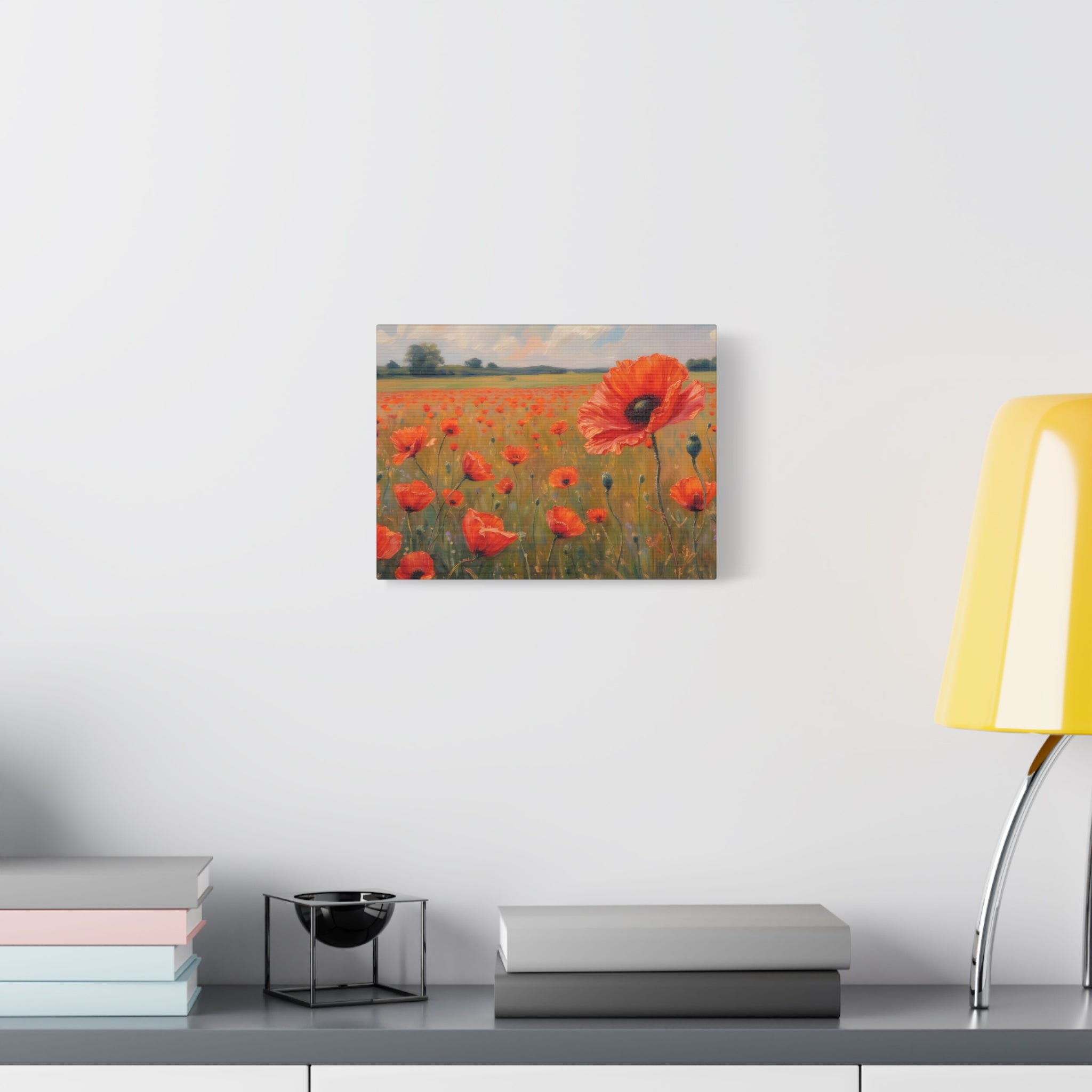 Poppy Field Canvas Wall Art — Matte Stretched Floral Painting