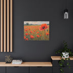Poppy Field Canvas Wall Art — Matte Stretched Floral Painting