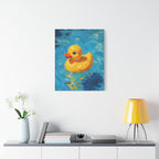 Rubber Duck Painting Canvas — Bright Yellow Nursery Wall Art