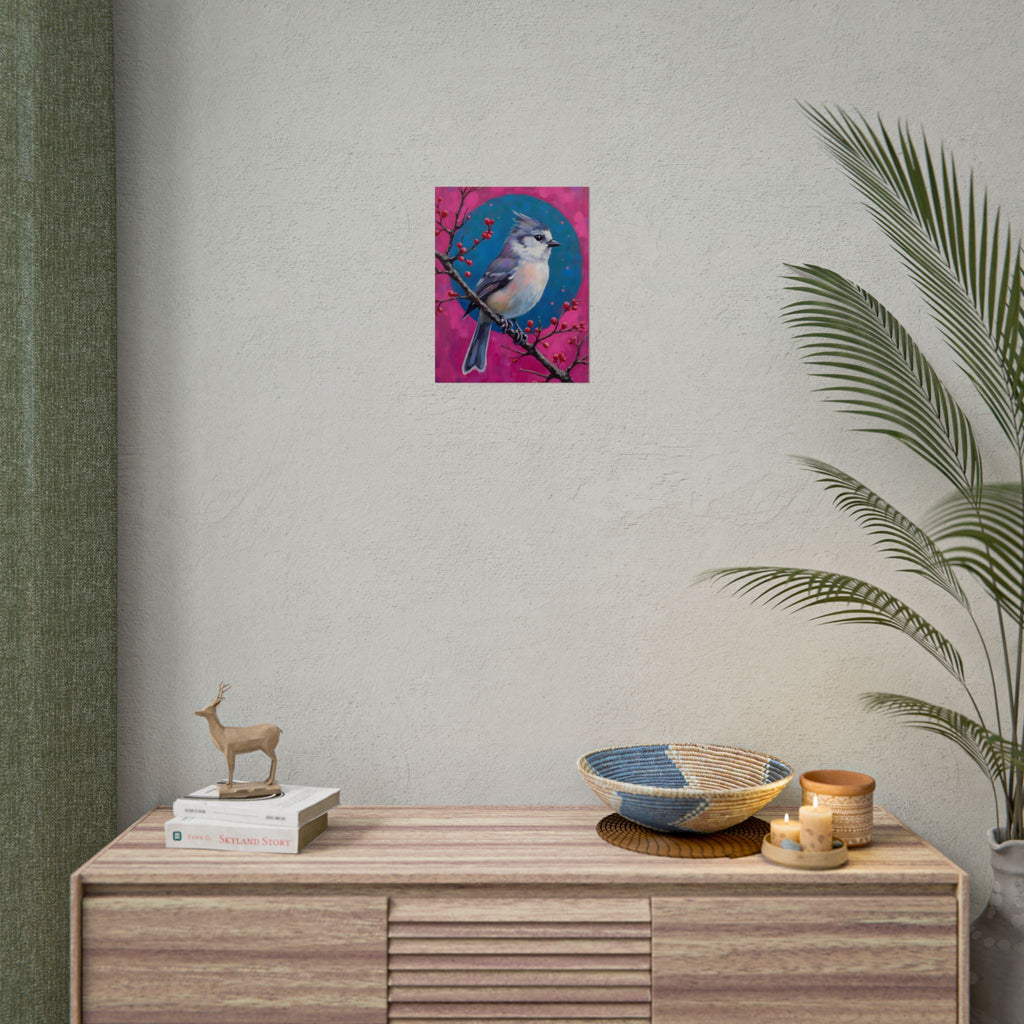 Wandbild/Poster: Blauhäher auf einem Stechpalmenzweig 