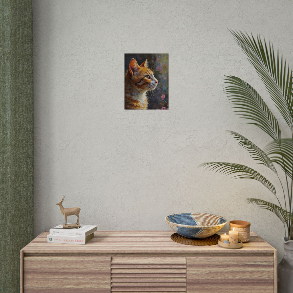 Orange tabby Cat  Oil Brushstroke Rolled Poster