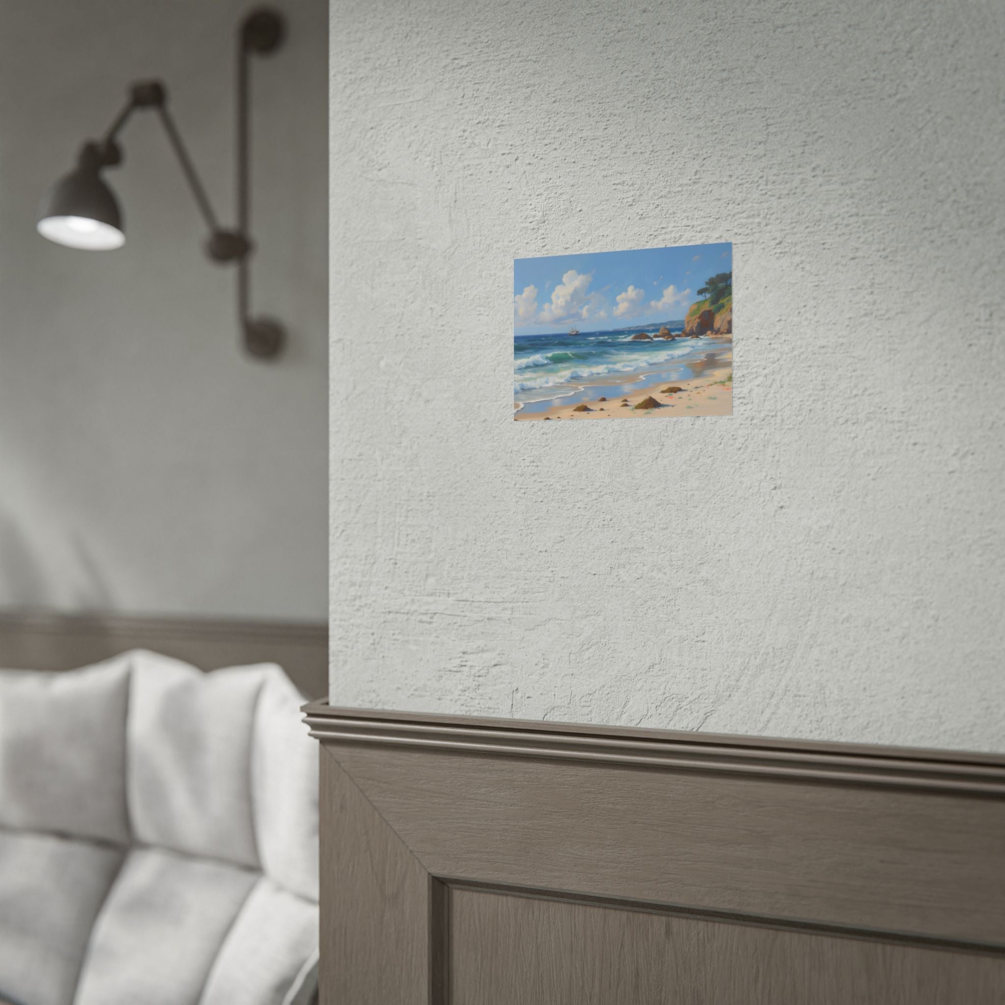 Coastal Seascape Poster - Rolled Beach Print, Ocean Waves Wall Art