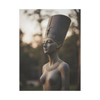 Bronzen standbeeld van Nefertiti als wanddecoratie - Egyptische beeldhouwkunst - Fotografie - Koningin van Egypte - Opgespannen canvas 