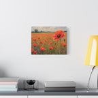 Poppy Field Canvas Wall Art — Matte Stretched Floral Painting