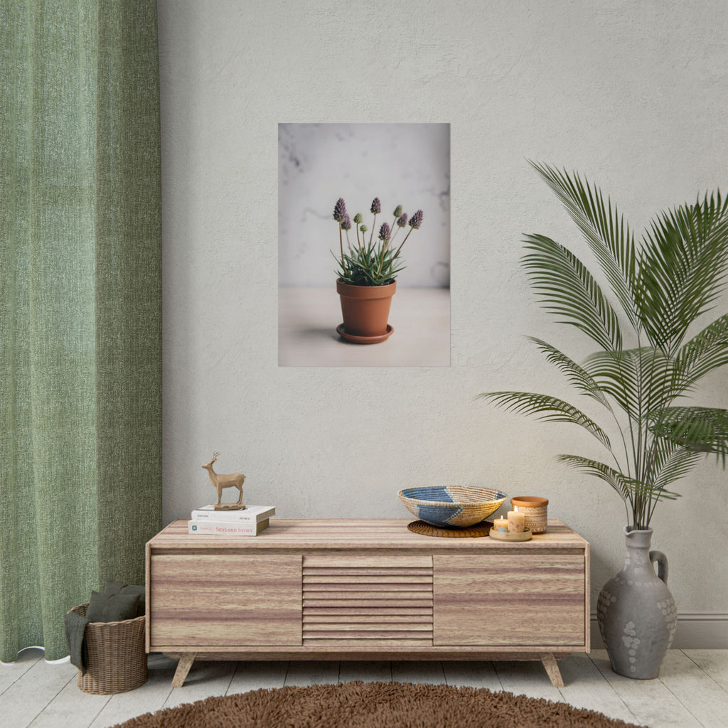 Muurdecoratie met alpengras in pot – Poster 