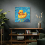 Rubber Duck Painting Canvas — Bright Yellow Nursery Wall Art