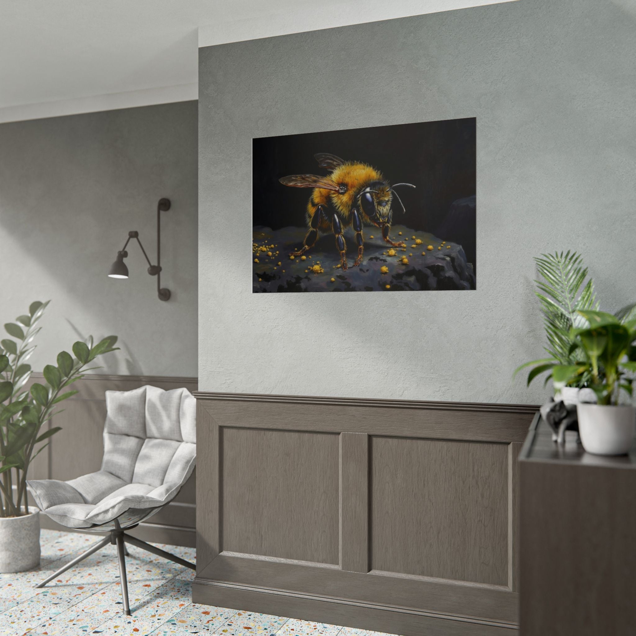 Bumblebee Close-Up Poster — Realistic Insect Wall Art (Rolled Poster)